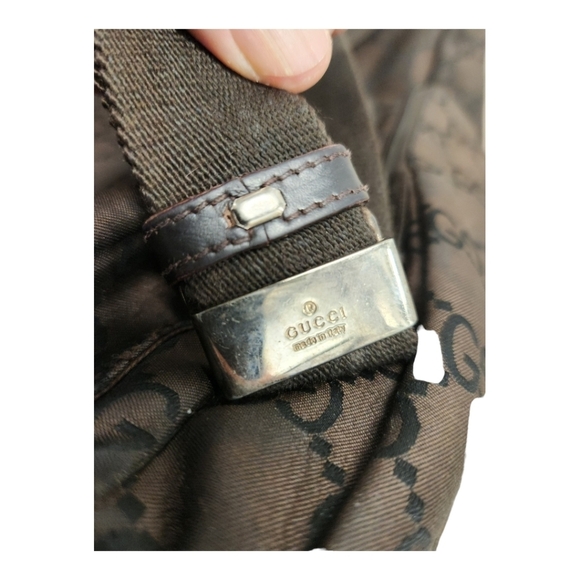 GUCC INylon Monogram Extra Large Satchel Dark Brown - Picture 12 of 16